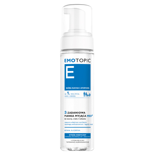 EMOTOPIC 3-zadaniowa pianka myjąca Med+ do twarzy, ciała i włosów 200ml