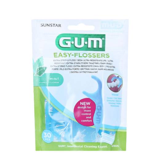 Sunstar GUM Easy Flossers nić z uchwytem do zębów 30 sztuk