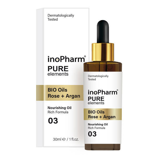 inoPharm Pure Elements serum z bioolejkiem arganowym i róży 30ml