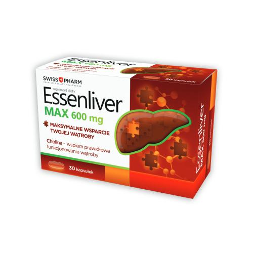 ESSENLIVER Max 600mg cholina wsparcie wątroby 30 kapsułek