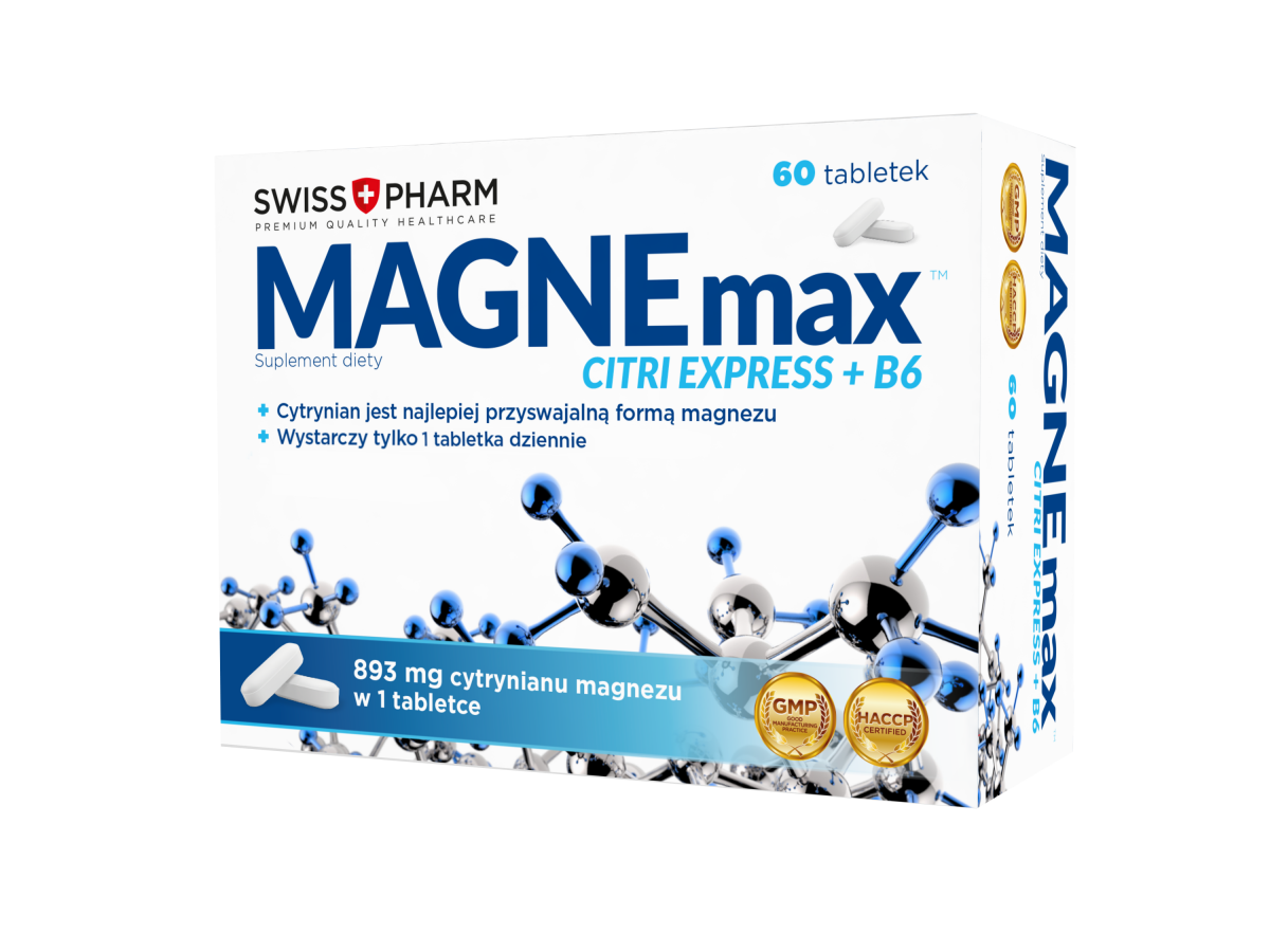 MAGNEMax Citri cytrinian magnezu +witamina B6 60 tabletek