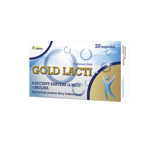 GOLD LACTI 4 szczepy bakterii + Inulina 20 kaps.