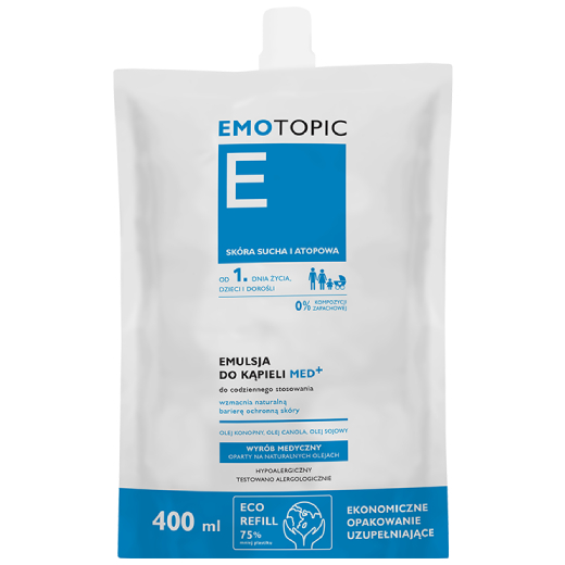 EMOTOPIC MED+ Emulsja do kąpieli – opakowanie uzupełniające 400ml