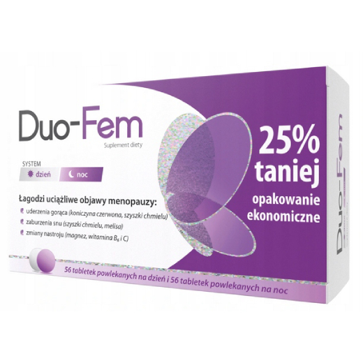 Duo-Fem Menopauza 56 tabletek na dzień + 56 tabletek na noc