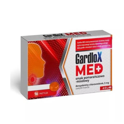 Gardlox Med smak pomarańczowo-miodowy 16 pastylek