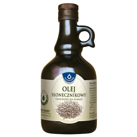 Oleofarm Olej słonecznikowy tłoczony na zimno 500ml